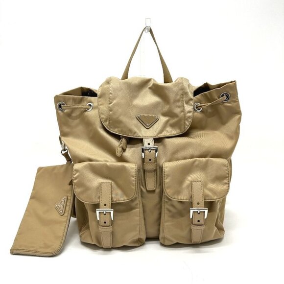 Prada Backpack Triangle Logo Nylon Beige main image 5